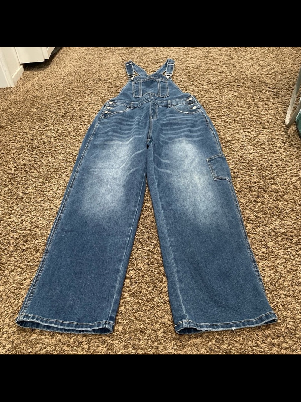 Flamingals NWOT denim overalls, size medium